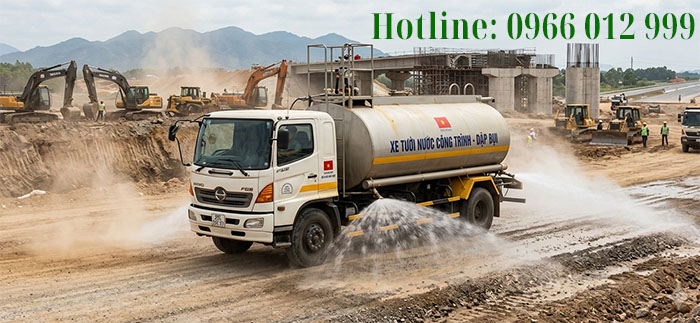 thuê xe nước tưới cây công trình