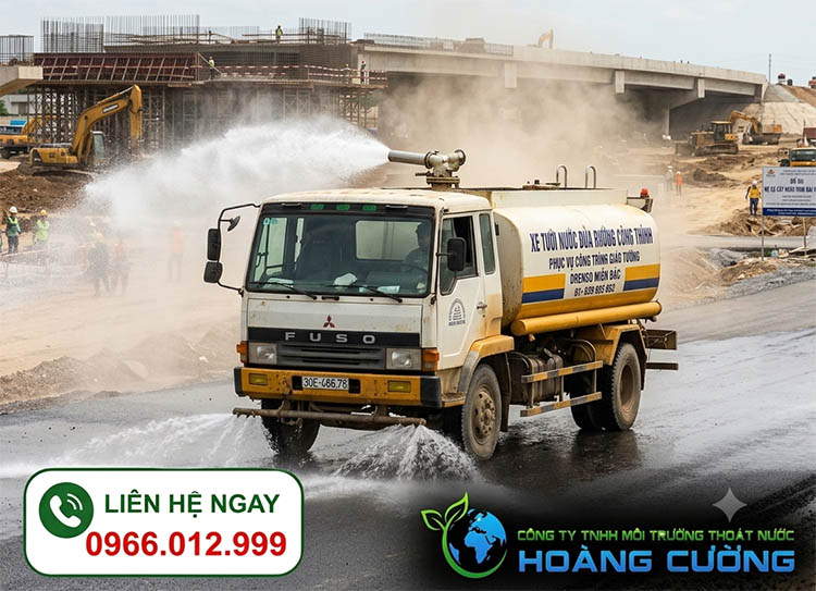 thuê xe tưới nước rửa đường