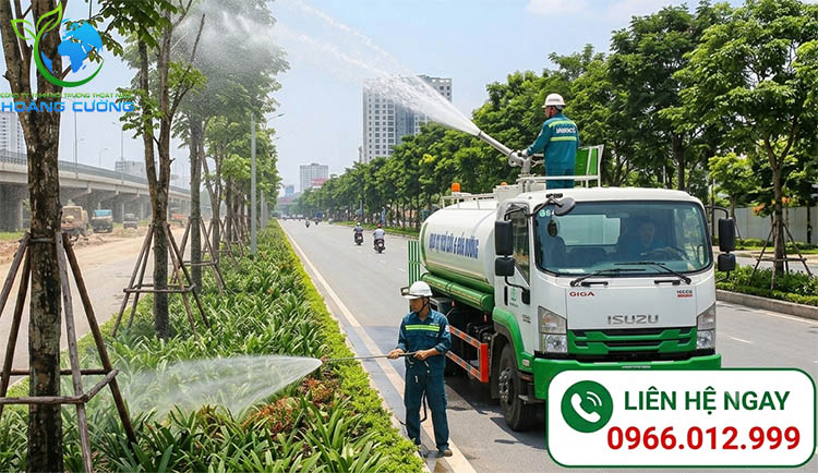 thuê xe tưới nước rửa đường tại bình dương