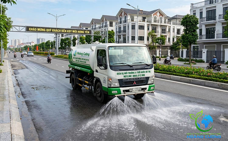 thuê xe tưới nước rửa đường tại hưng yên giá rẻ