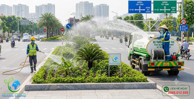 dịch vụ cho thuê xe tưới nước rửa đường tại long an